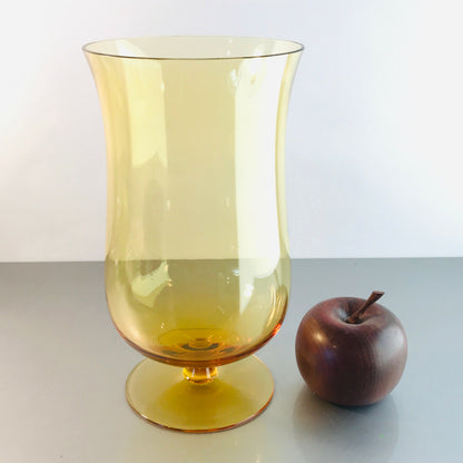 Vase Bernstein 22,7 cm 50er 60er MID CENTURY Vase Glas Windlicht