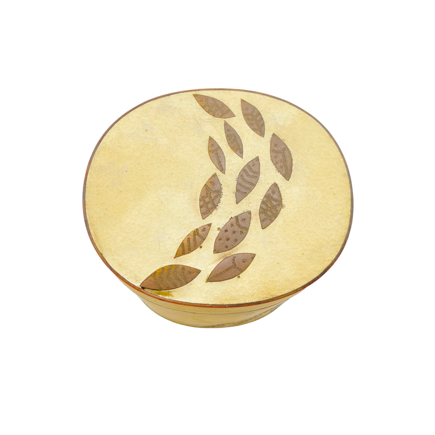 Käthe RUCKENBROD Emaille Deckeldose Dose 50er Stegemaille Cloisonne (sign.)