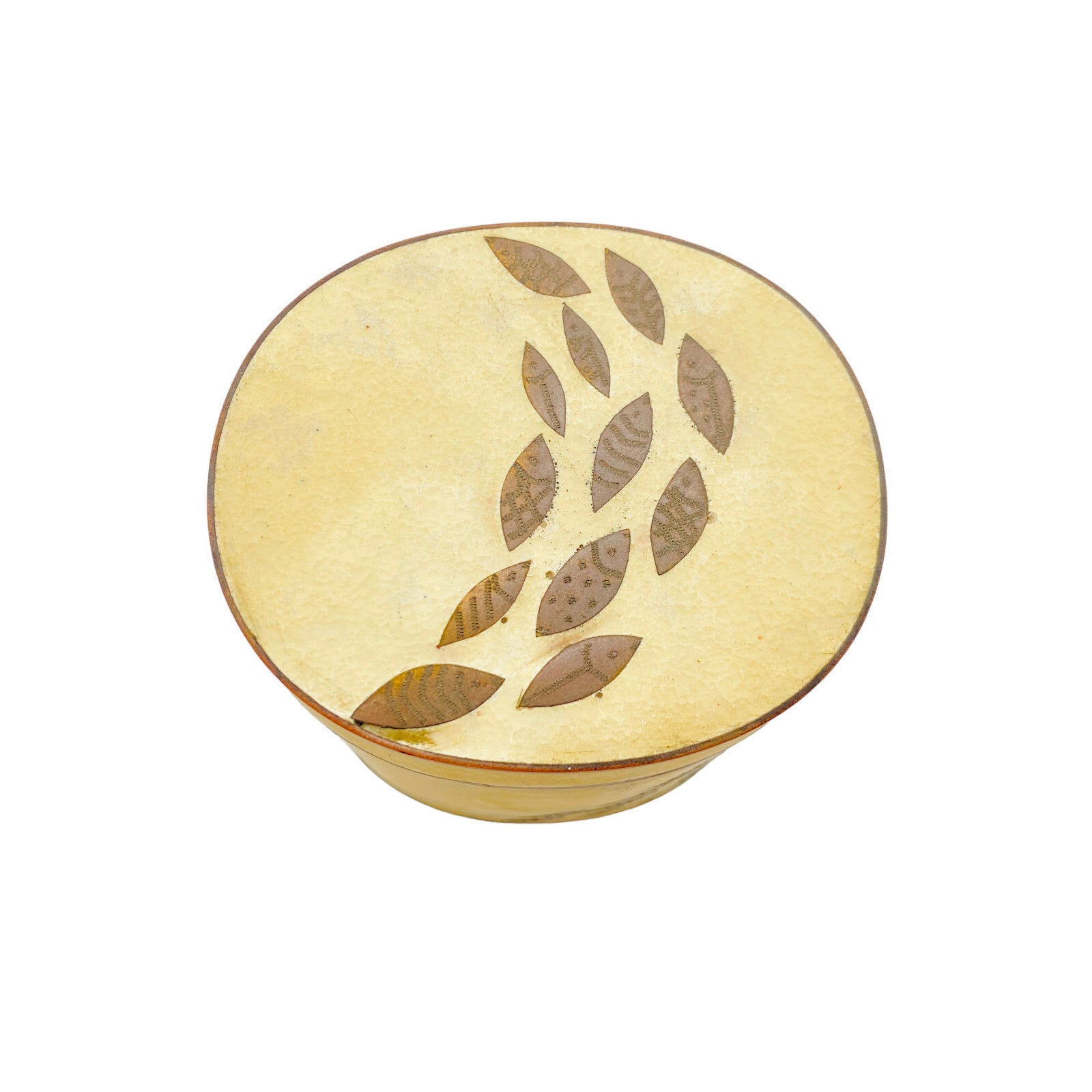 Käthe RUCKENBROD Emaille Deckeldose Dose 50er Stegemaille Cloisonne (sign.)