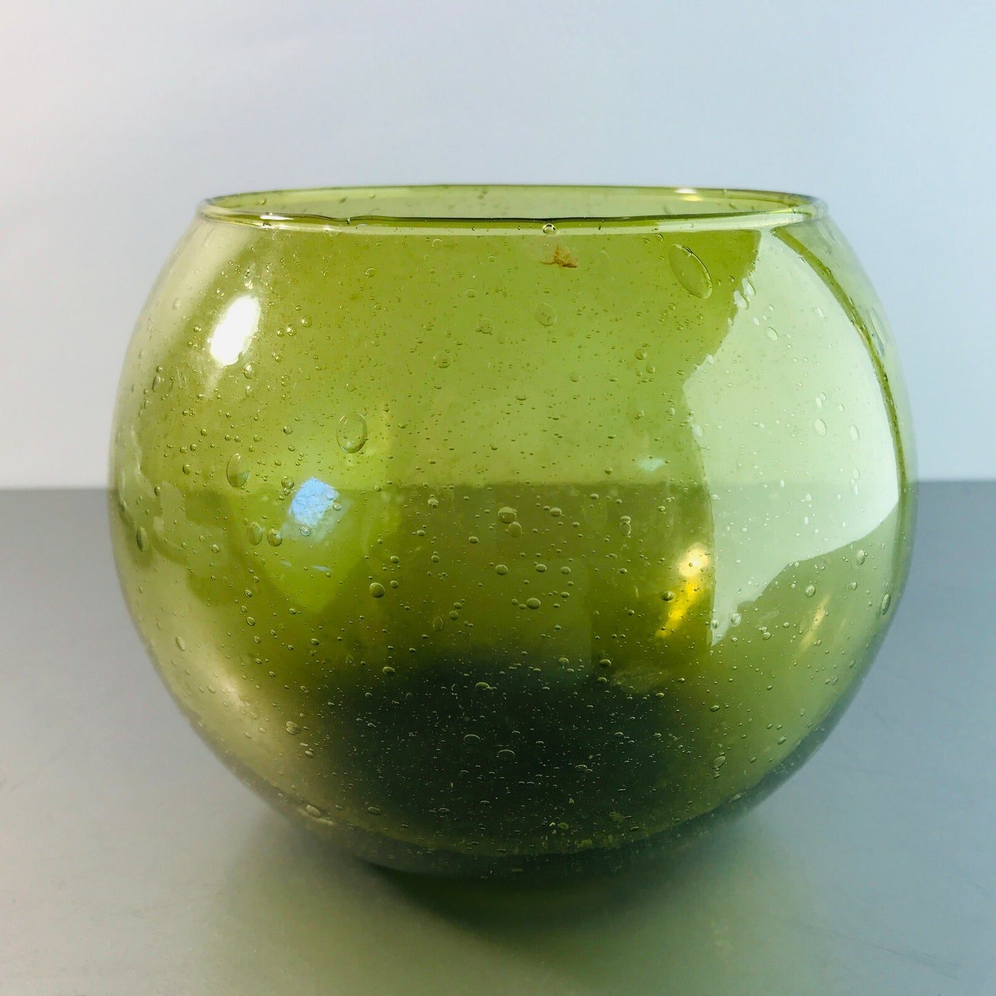 Vase 12,5 cm 50er 60er MID CENTURY Vase Glas Schaumglas Blasen