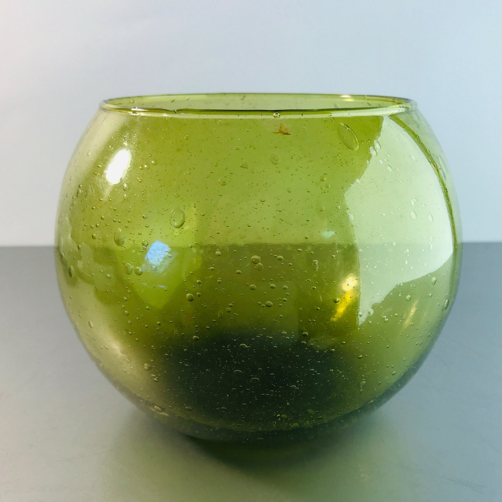 Vase 12,5 cm 50er 60er MID CENTURY Vase Glas Schaumglas Blasen