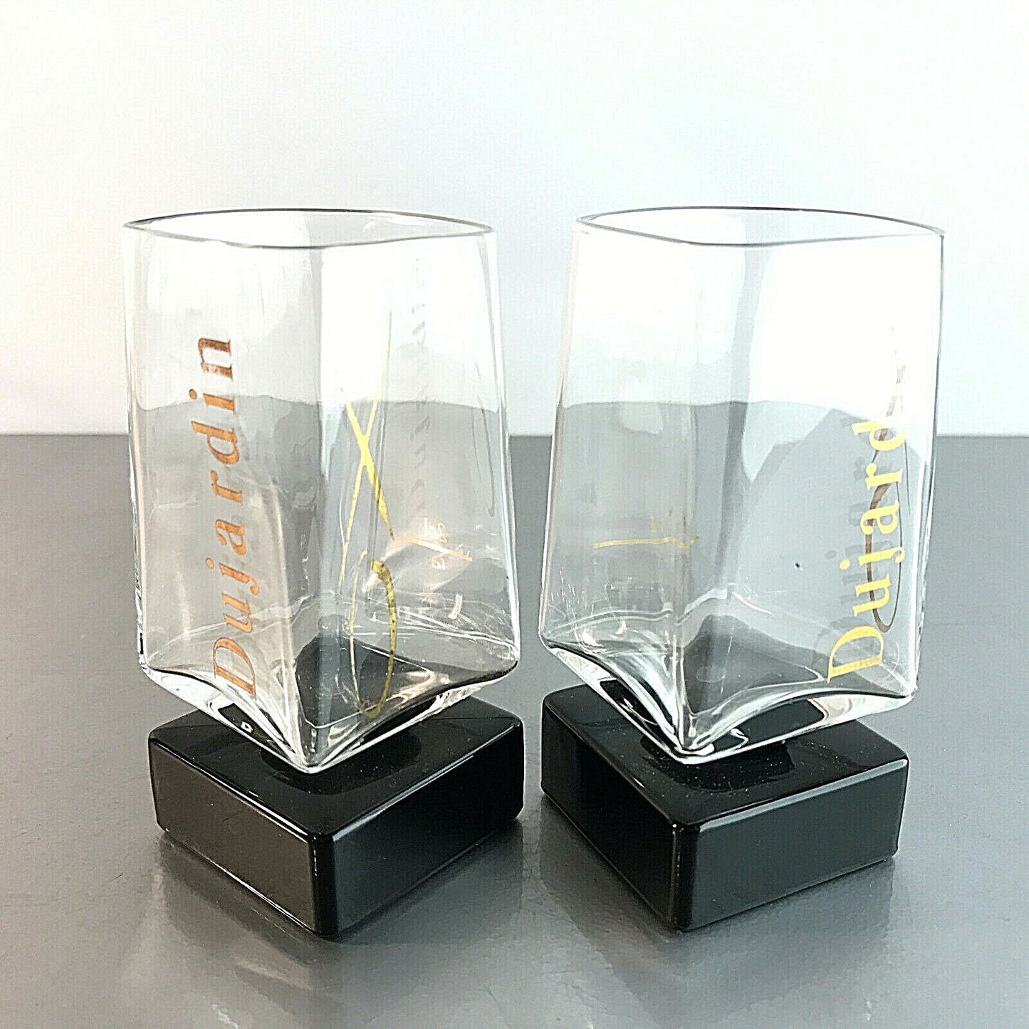 Dujardin Likörgläser Schnapsgläser Gläser - 2er Set - 9,8 cm schwarz gold