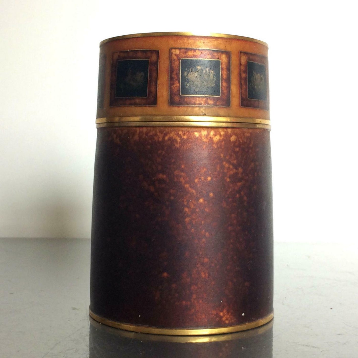 Käthe RUCKENBROD Dose Emaille 50er 60er Stegemaille Cloisonne Deckeldose