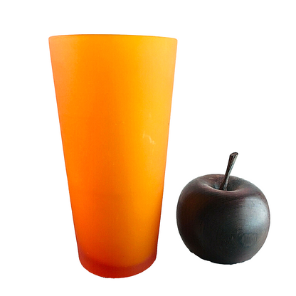 Glas orange Satinato Vase 16,5 cm Vintage 60er MID CENTURY