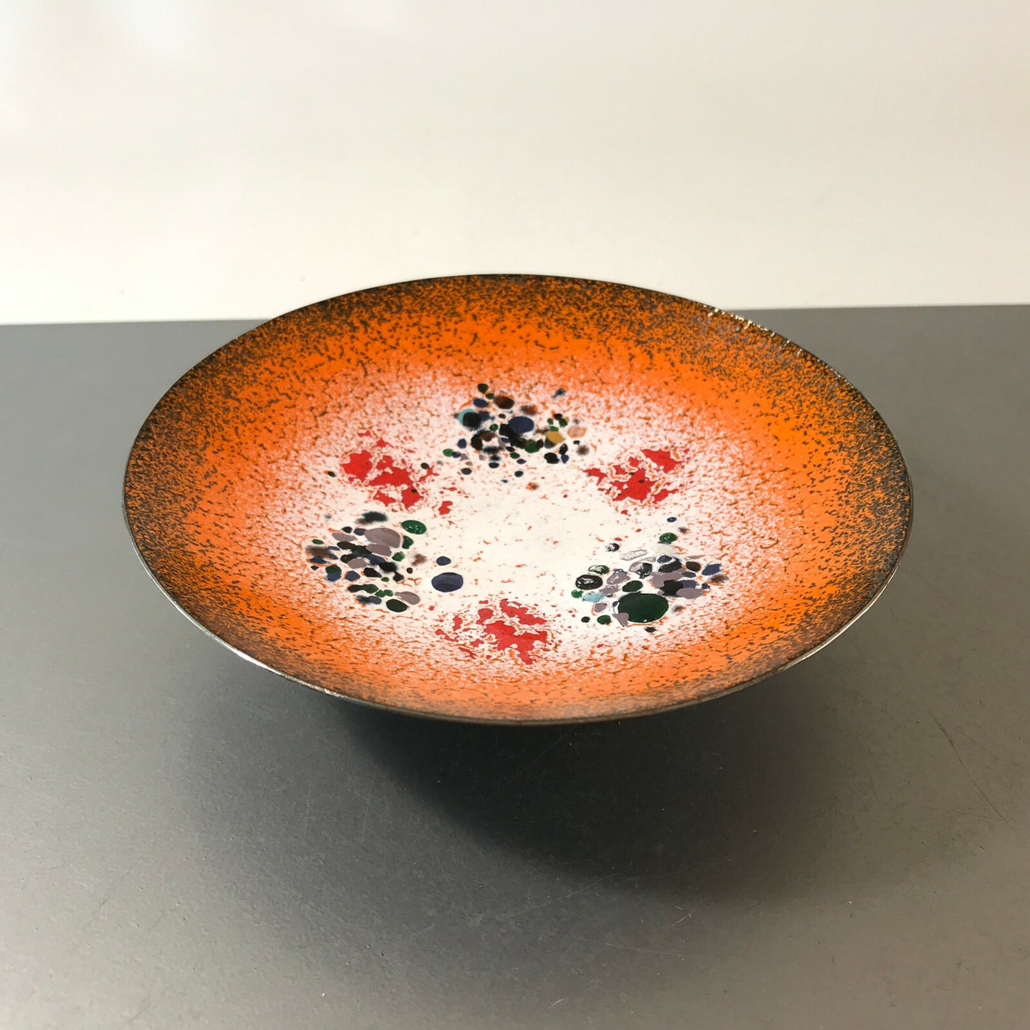 MID CENTURY Emaille Schale D 14,6 cm 50er Vintage  Schüssel