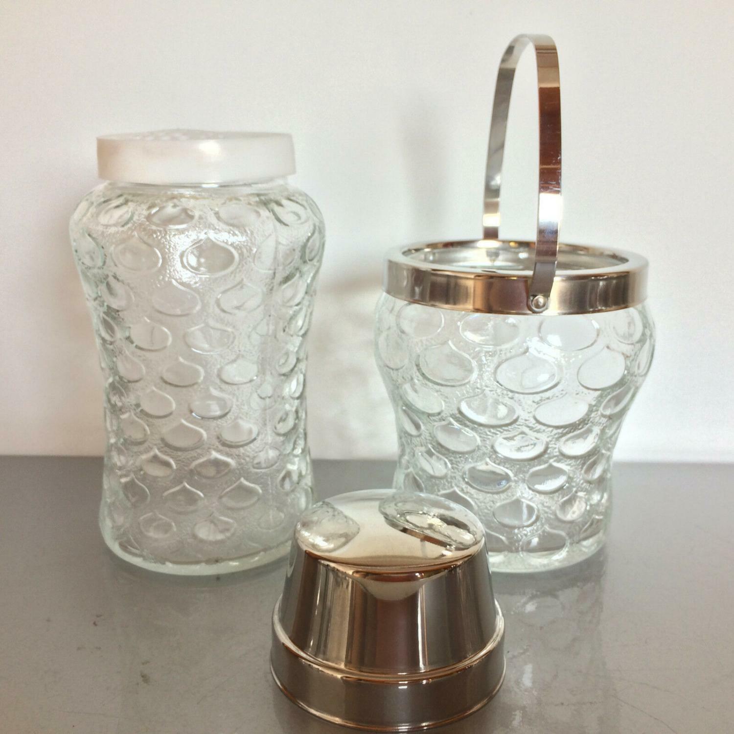 QUIST Eiswürfeleimer Glas 50er 60er & Cocktailshaker 60er 70er Set