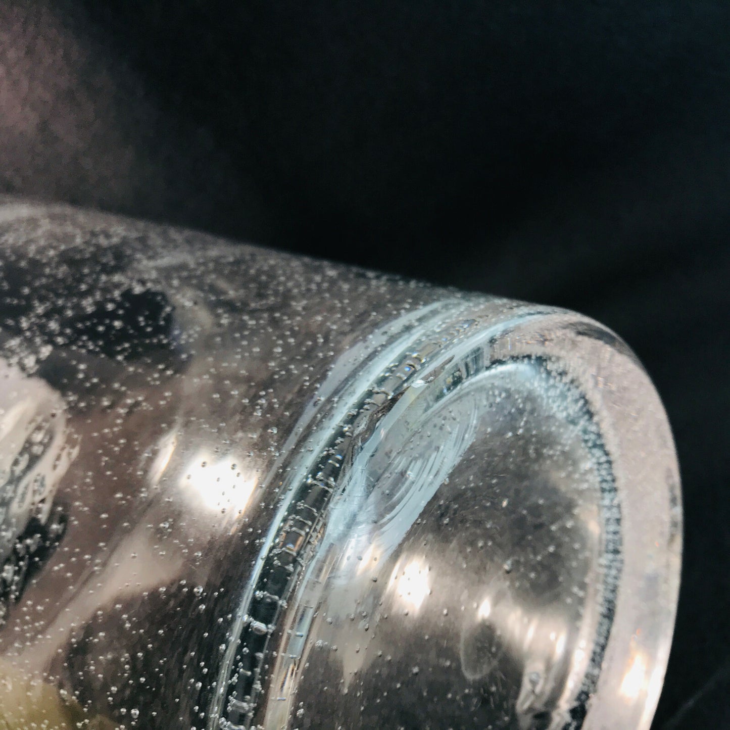 Glas Vase Vintage Luftblasen klarglas Lufteinschlüsse Schaumglas 22,5 cm