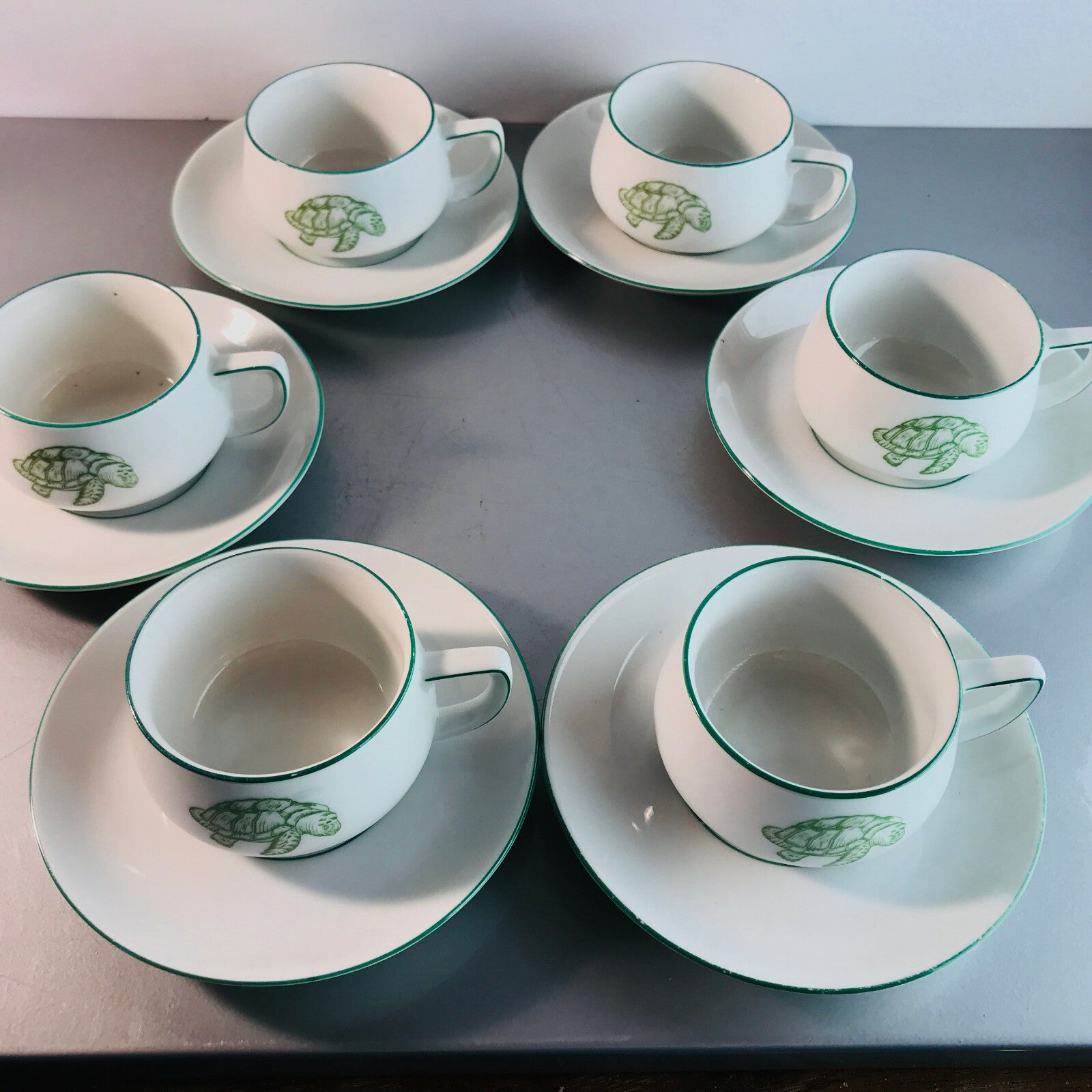Rosenthal Espressotassen Suppentassen 6er Set Schildkröte grün Tassen