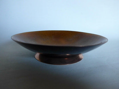 KUPFER Emaille 50er 60er MID CENTURY emailliert braun