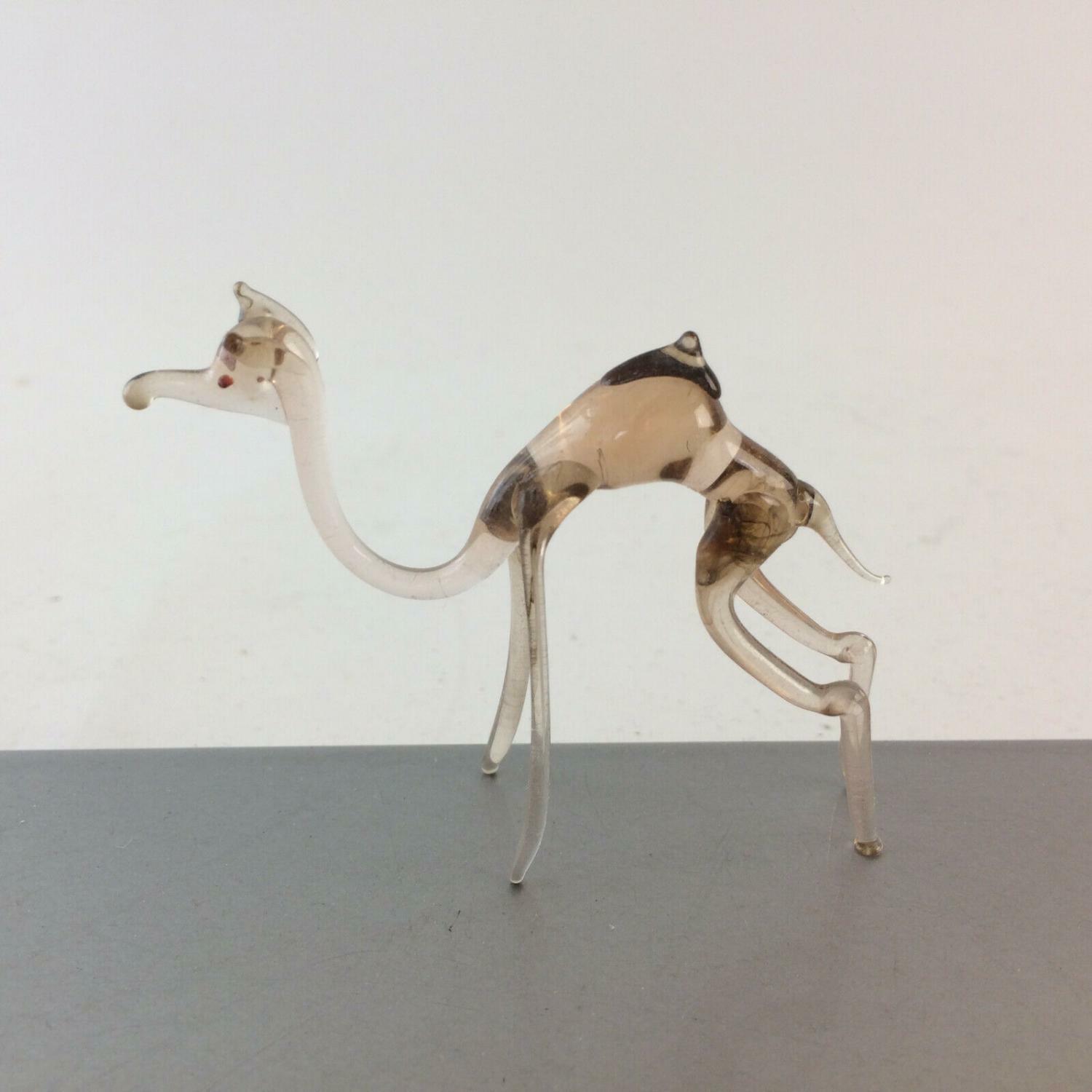 Dromedar Camel rosa H 6 cm Glas 50er 60er Lauscher Vintage MID CENTURY 