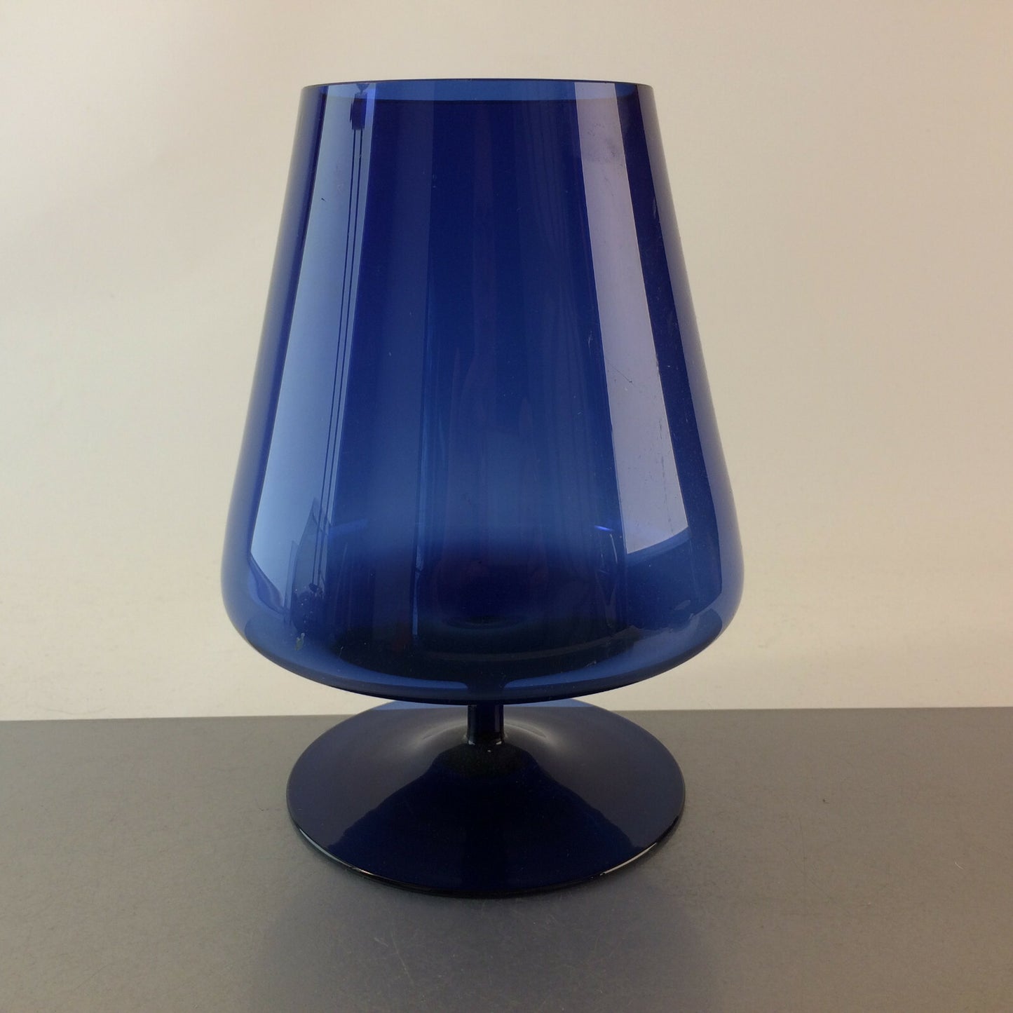 Vintage Vase blau 50er 60er 20,8 cm MID CENTURY Pokal Cognacschwenker 