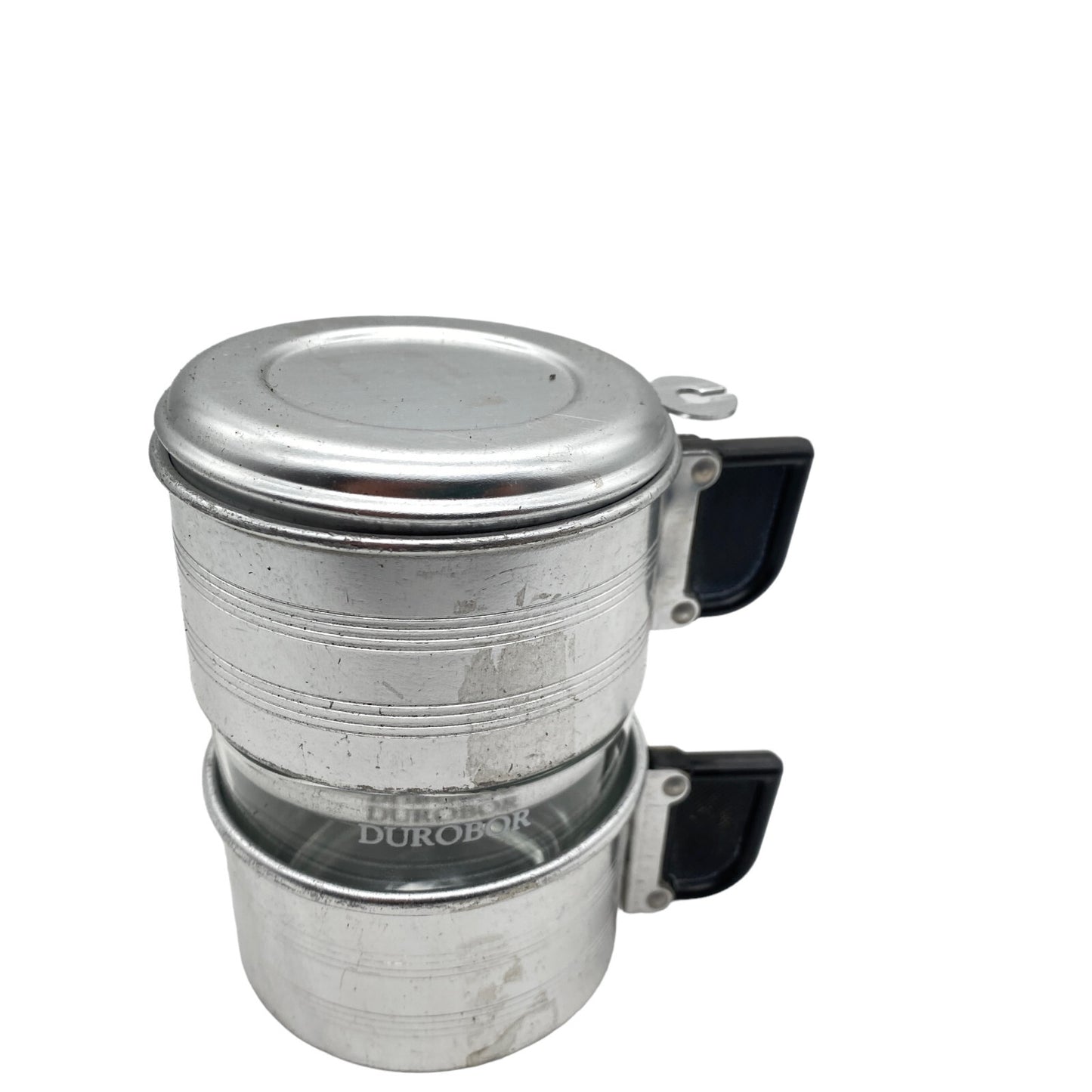 Belgischer Tassenfilter Teller Filter Alu  Set Tasse Durobor Kaffee Glas H 12,2