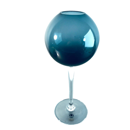 LEICHLINGER Vase Pokal Schale 50er GRAL Glas blau 20 cm