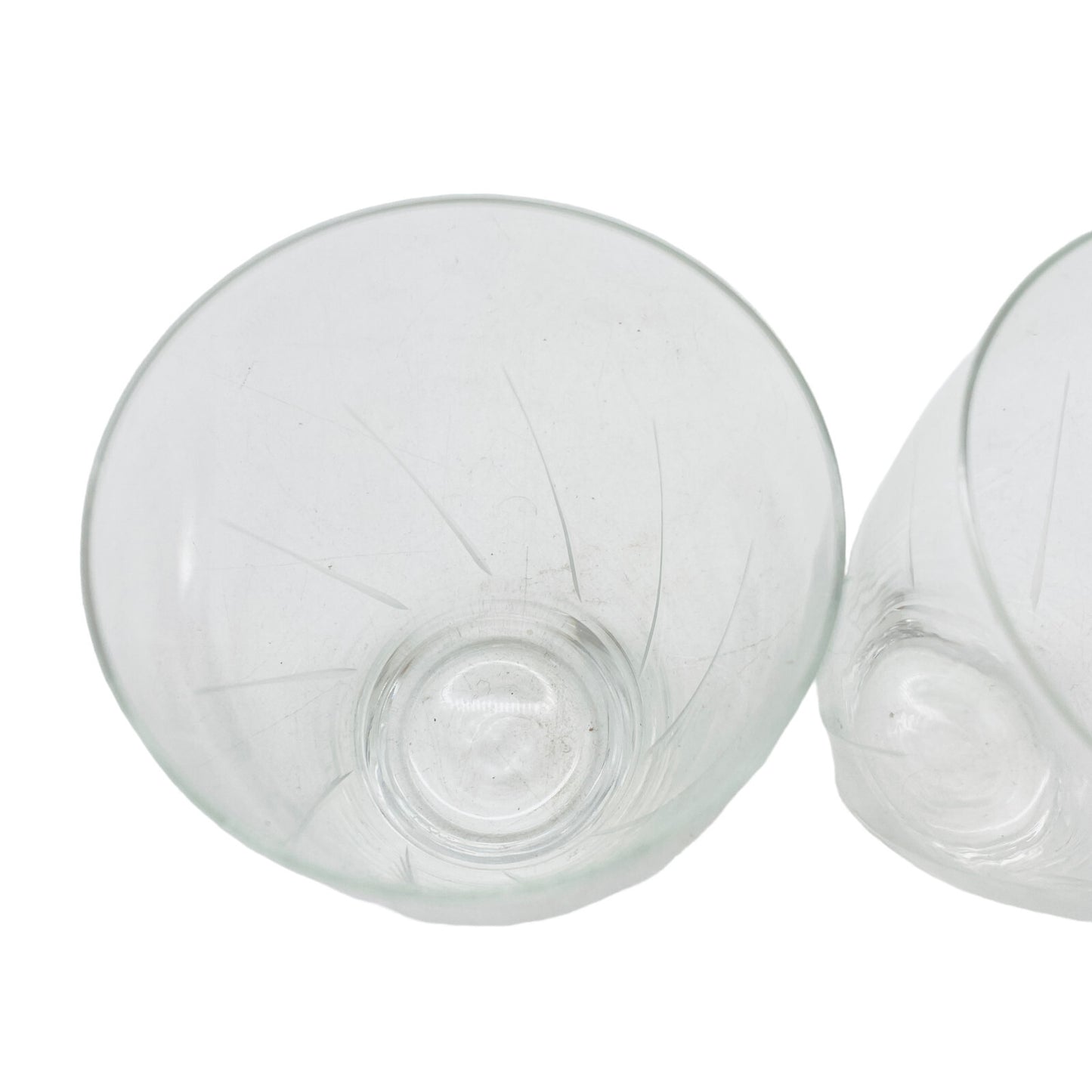 Wassergläser 105 cm - 2 er Set - beschliffen Rillen 50er 60er Gläser Glas