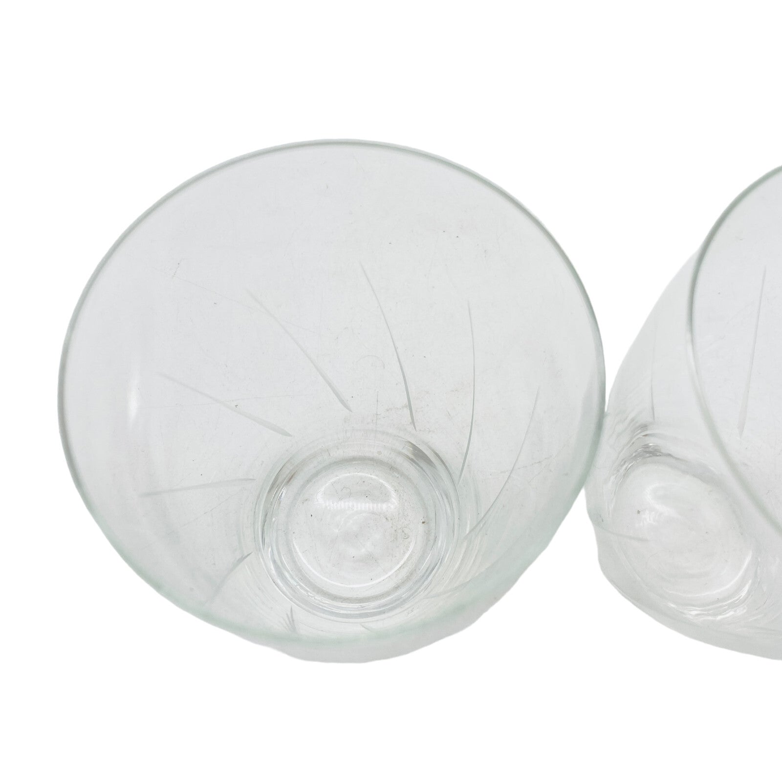 Wassergläser 105 cm - 2 er Set - beschliffen Rillen 50er 60er Gläser Glas