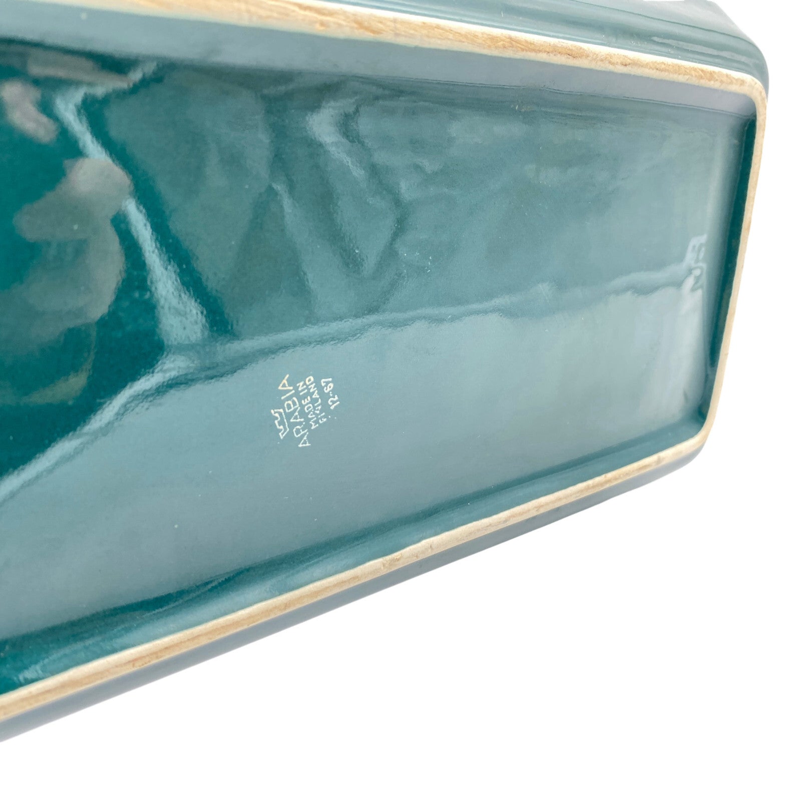 ARABIA Kaj Franck Finnland Kilta Teema GRÜN Schale 15x31 cm Platte Teller Ablage