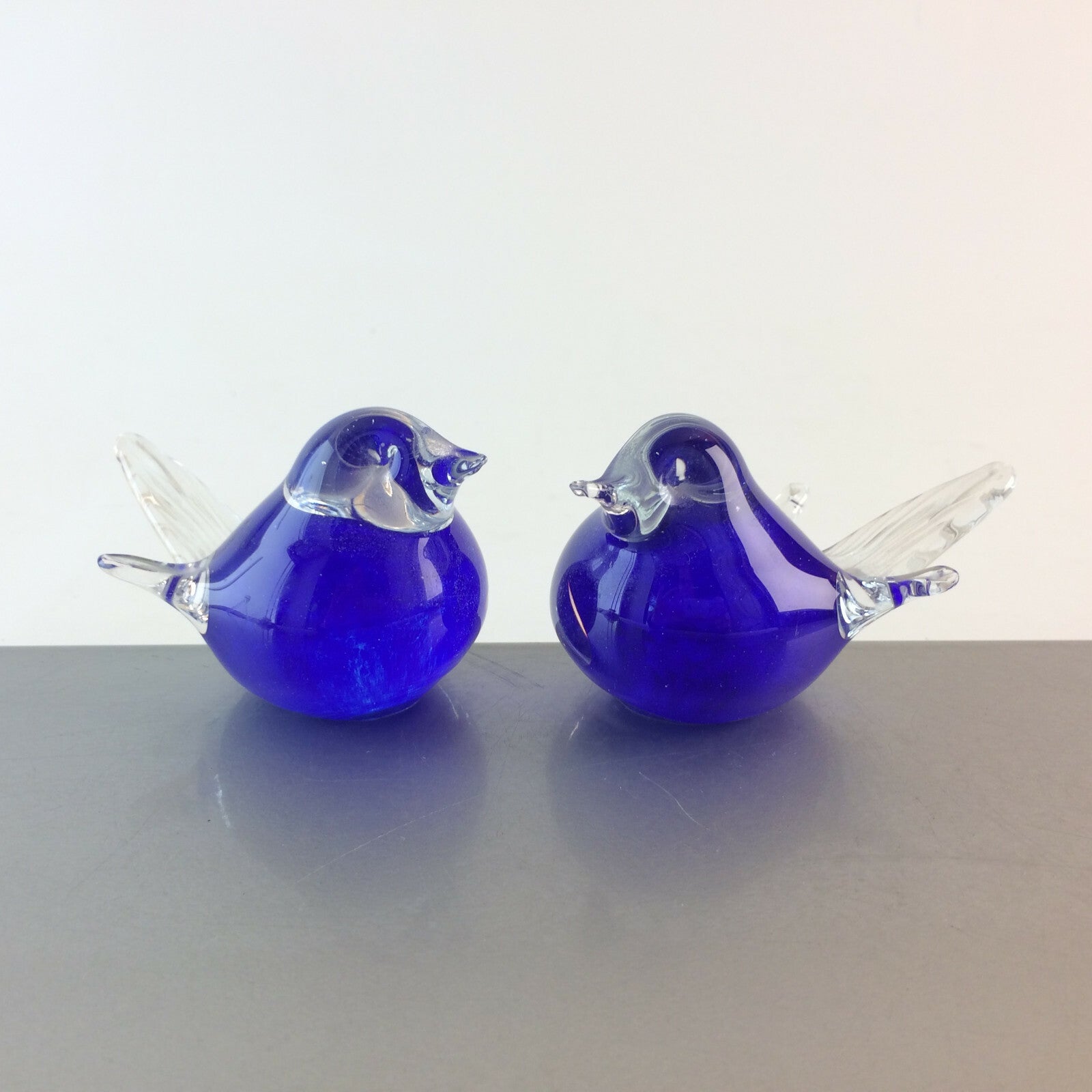 Glasvogel blau H 5 cm Glasvögel Vögle Tauben Glas Vintage