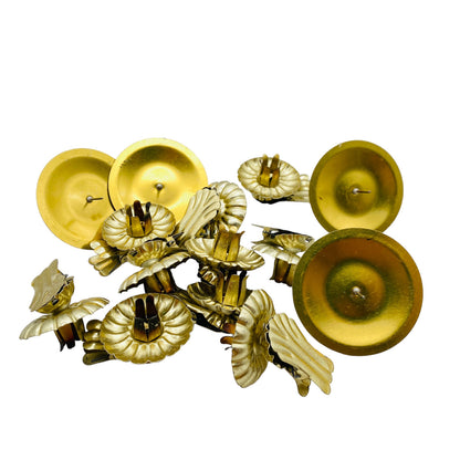 Weihnachten Deko 10 Halter für Baumkerzen + 4 Adventskranz golden D 6 cm