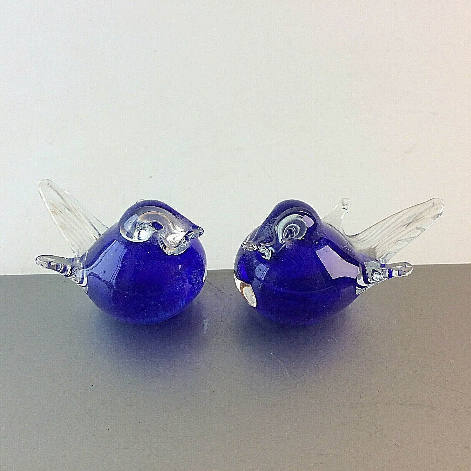 Glasvogel blau H 5 cm Glasvögel Vögle Tauben Glas Vintage