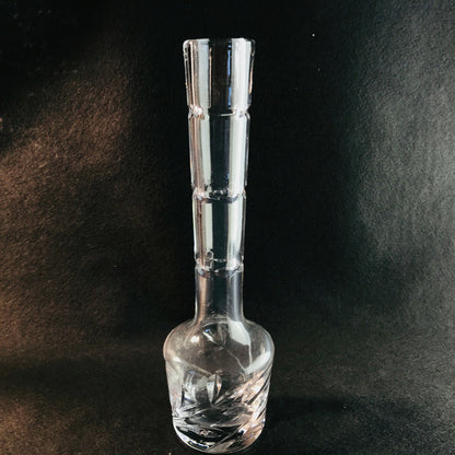 Vase Glas Vintage klar 23 cm 60er MID CENTURY Rosenvase