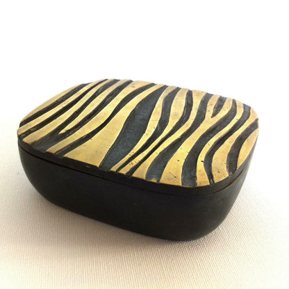 Walter BOSSE (punziert) Zigarettendose Dose Art Déco Zebra Messing KUFSTEIN