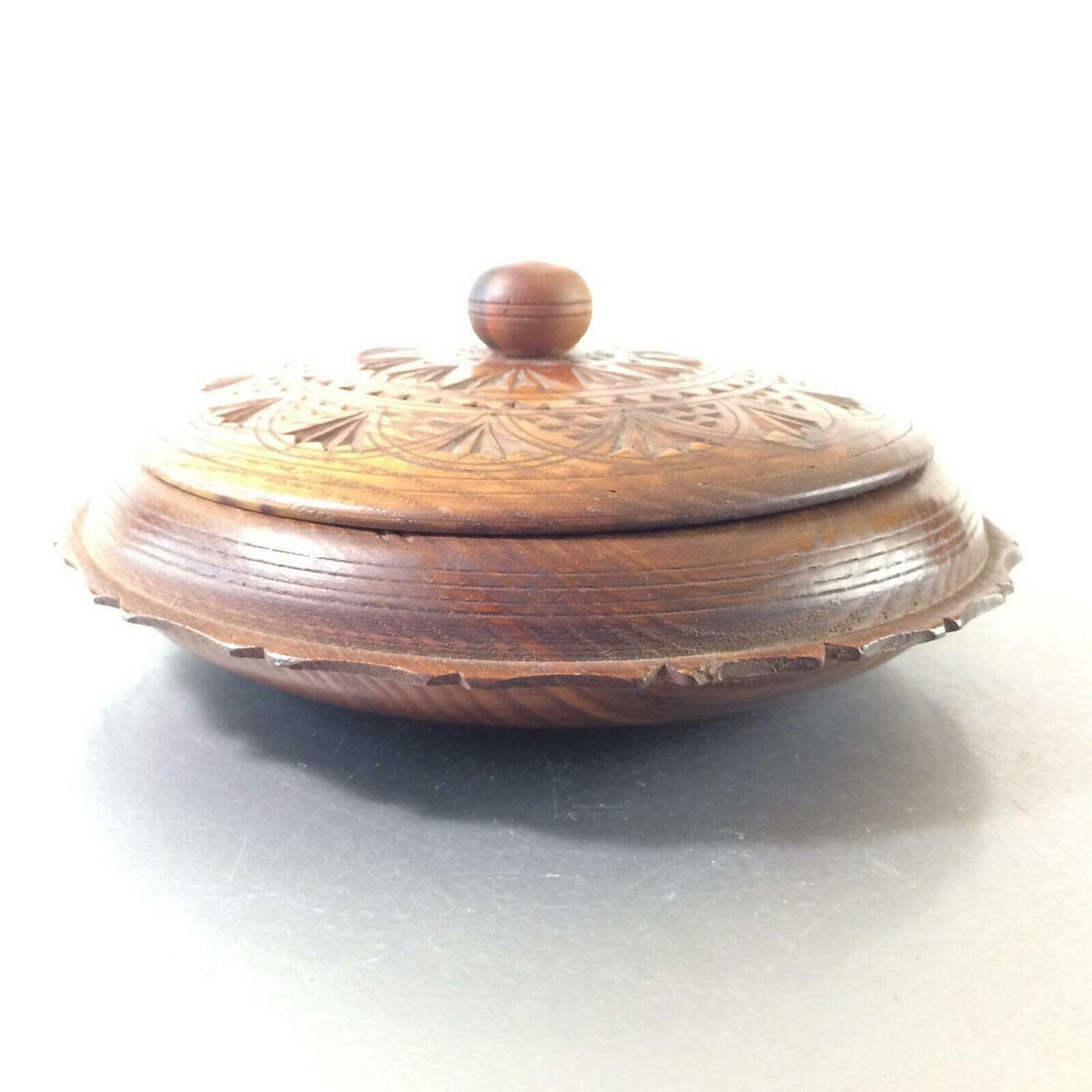 Runde Holzdose DOSE rund 50er 60er Jahre HOLZ D 20 cm Vintage