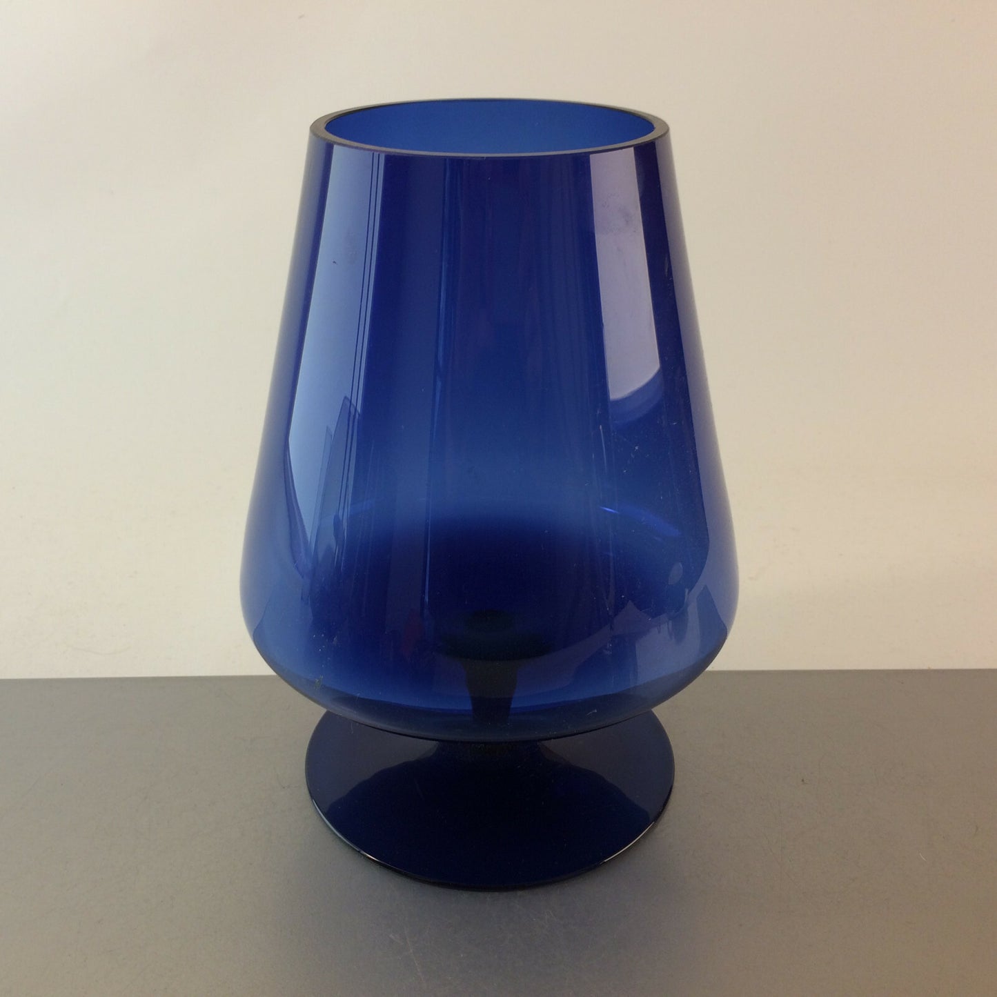 Vintage Vase blau 50er 60er 20,8 cm MID CENTURY Pokal Cognacschwenker 