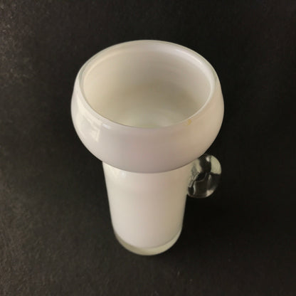 Vintage Vase weiß klar 16cm 50er MID CENTURY Überfang weiß