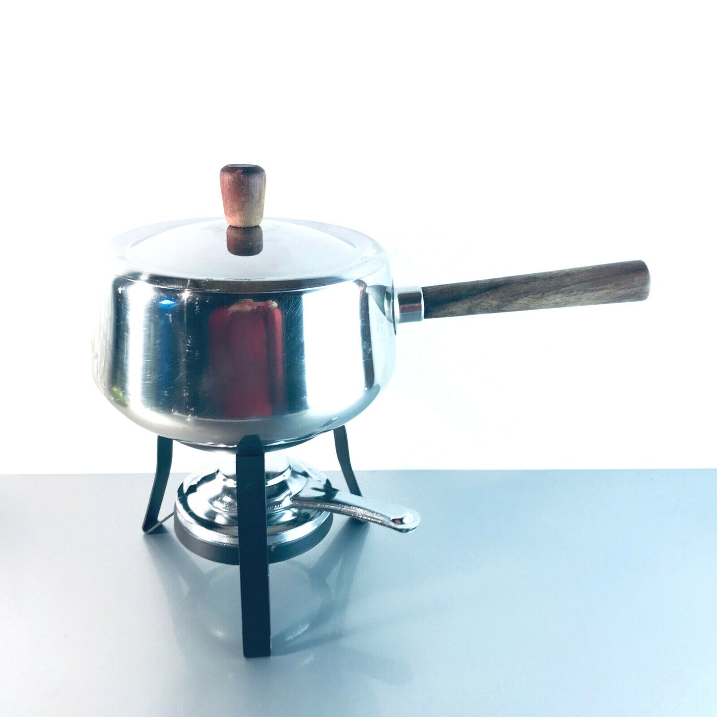 BERAM Fondue Topf Fonduetopf Stövchen Rechaud Brenner Edelstahl Vintage