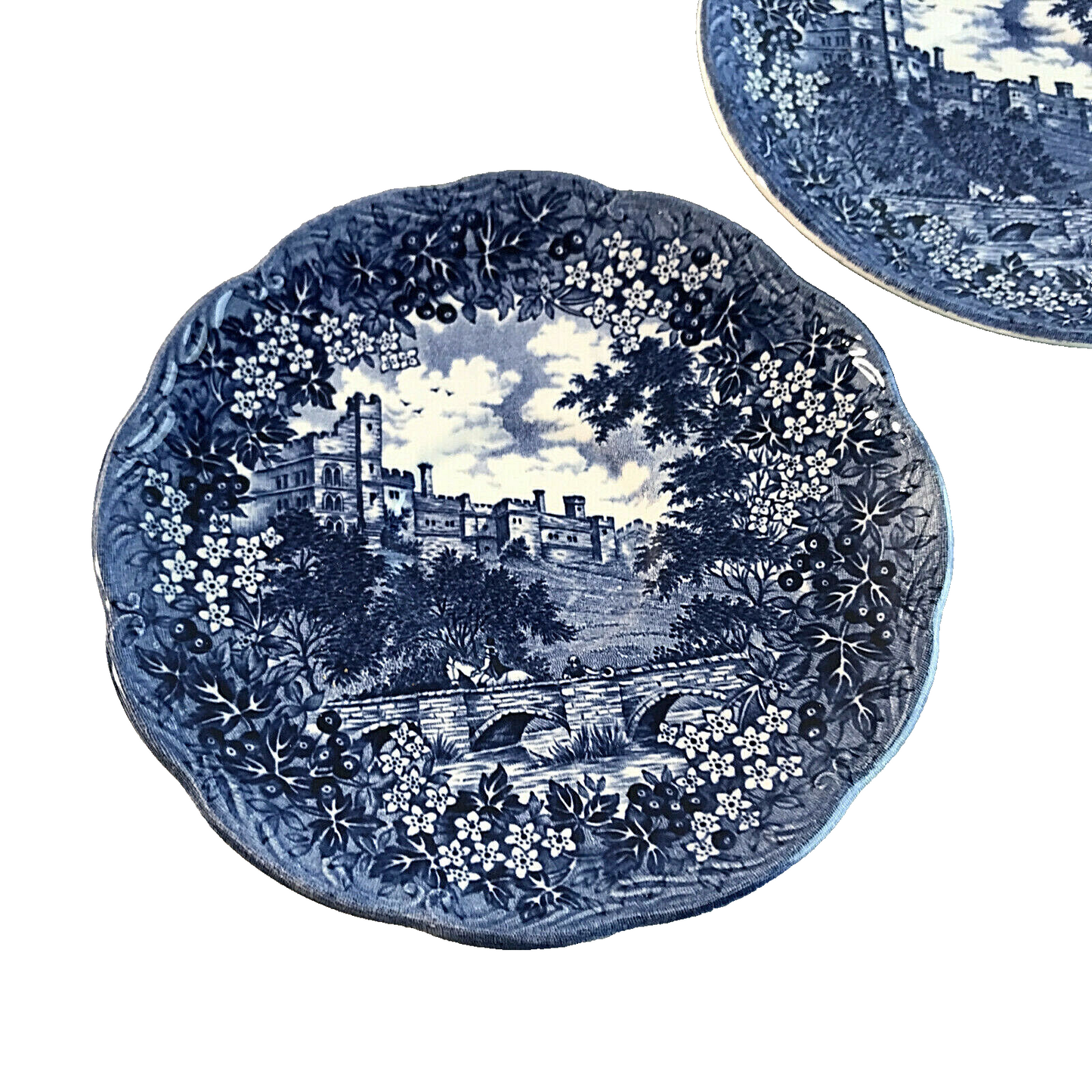 J&G. MEAKIN Haddon Hall England Keramik blau Untertassen 2er Set