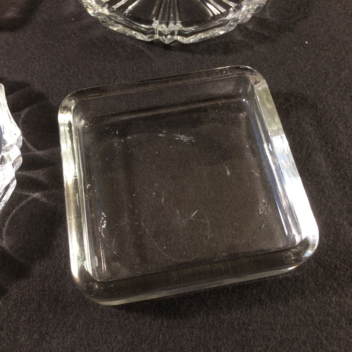 Untersetzer Glas 2er Set 9,5 cm &  7 x 7 cm Tellerchen Teller