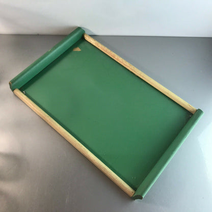 Art Déco 40er 50er 60er Tablett Holztablett Glasplatte 19,5 x 30 cm grün