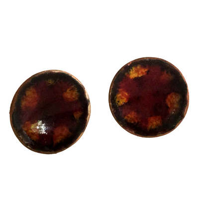 Emaille MANSCHETTENKNÖPFE 50er 60er Manschetten CUFFLINKS Messing 