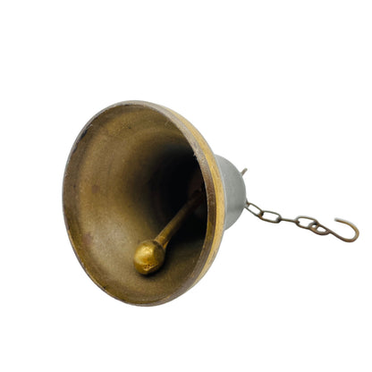 Klingel 60er 70er D 5,5 cm Messing Rezeption Glocke Tischglocke schwarz gold