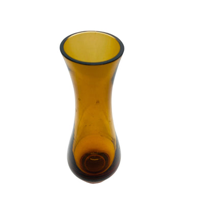 Vase Bernstein 23,8 cm 50er 60er MID CENTURY Glas Vintage braun Dekoration 70er