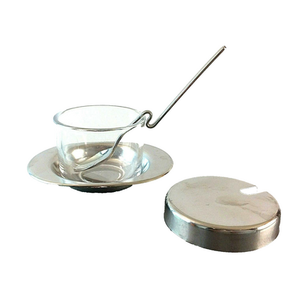 BRAUN & KEMMLER Schälchen Glas mit Löffel Edelstahl 60er Schale