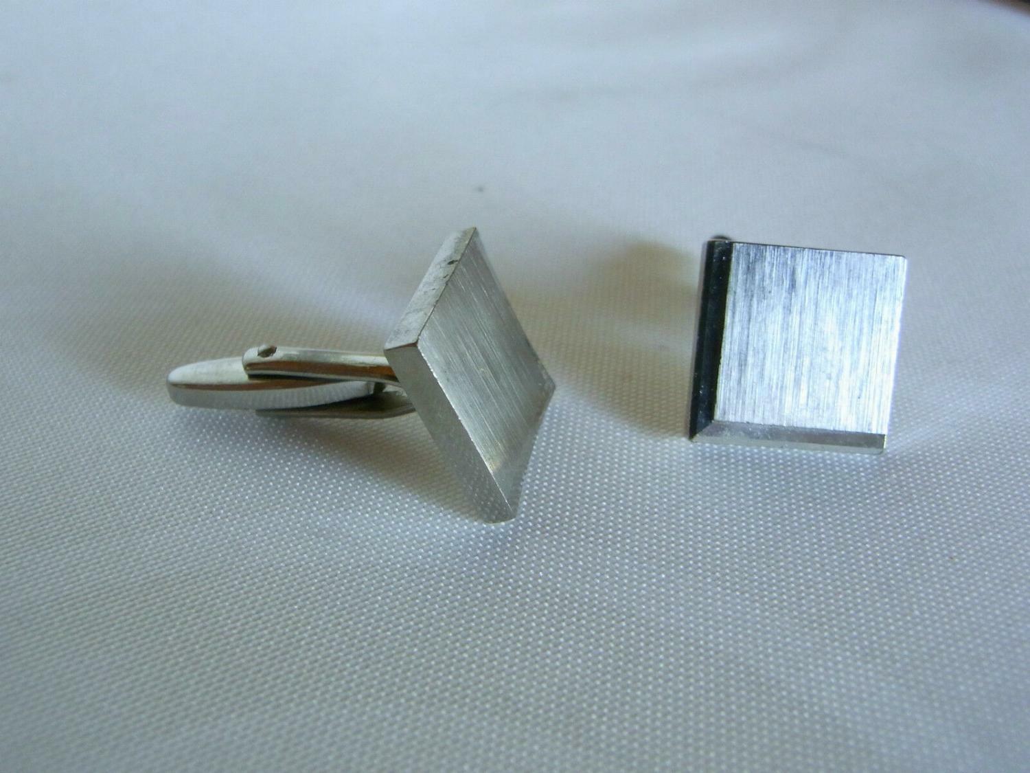 Alte MANSCHETTENKNÖPFE Manschetten CUFFLINKS silber eckig