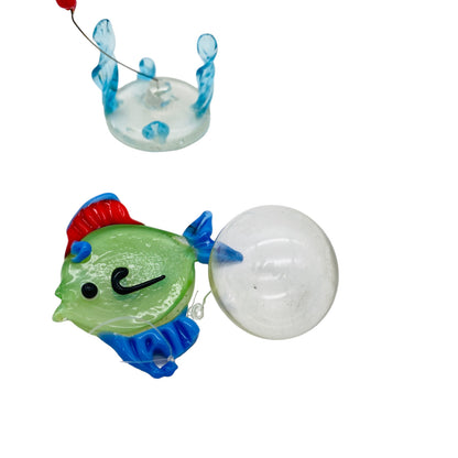 Fische mit Blasen Dekoration Glas Vintage ca 13 cm 60er 70er Tierfigur
