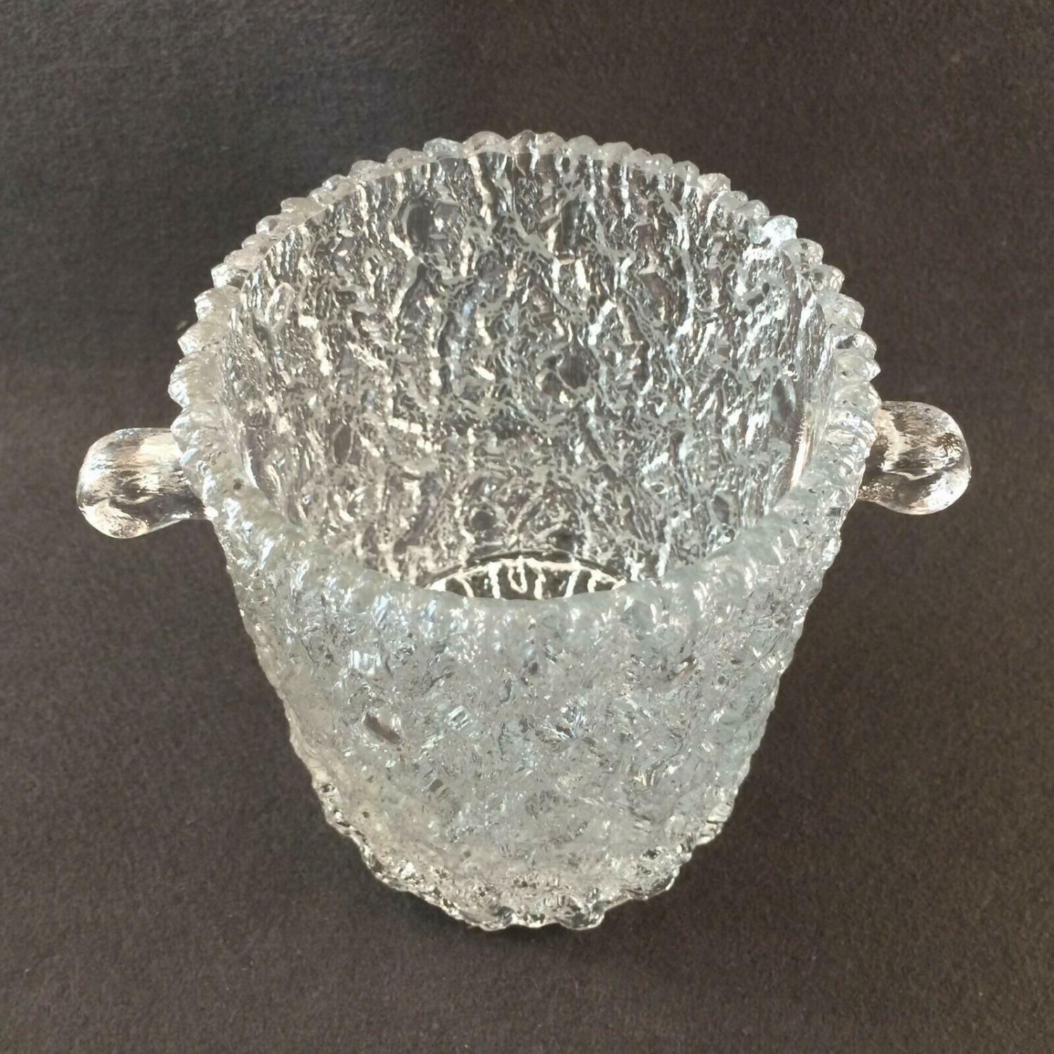 Eiswürfeleimer 50er 60er GLAS Eiseimer Eiswürfelbehälter Eiswürfel 14 cm