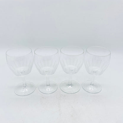 Weingläser H 12 cm Dekoratio satiniert beschliffen 60er 70er Vintage Gläser Glas