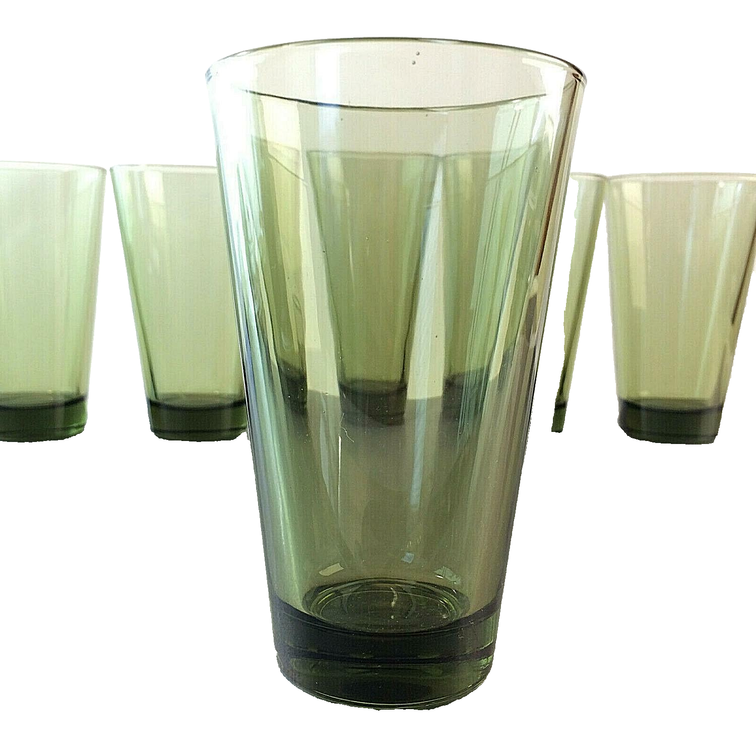 Wassergläser 6er SET  50er 60er Gläser 13 cm  Rauchglas VINTAGE Glas