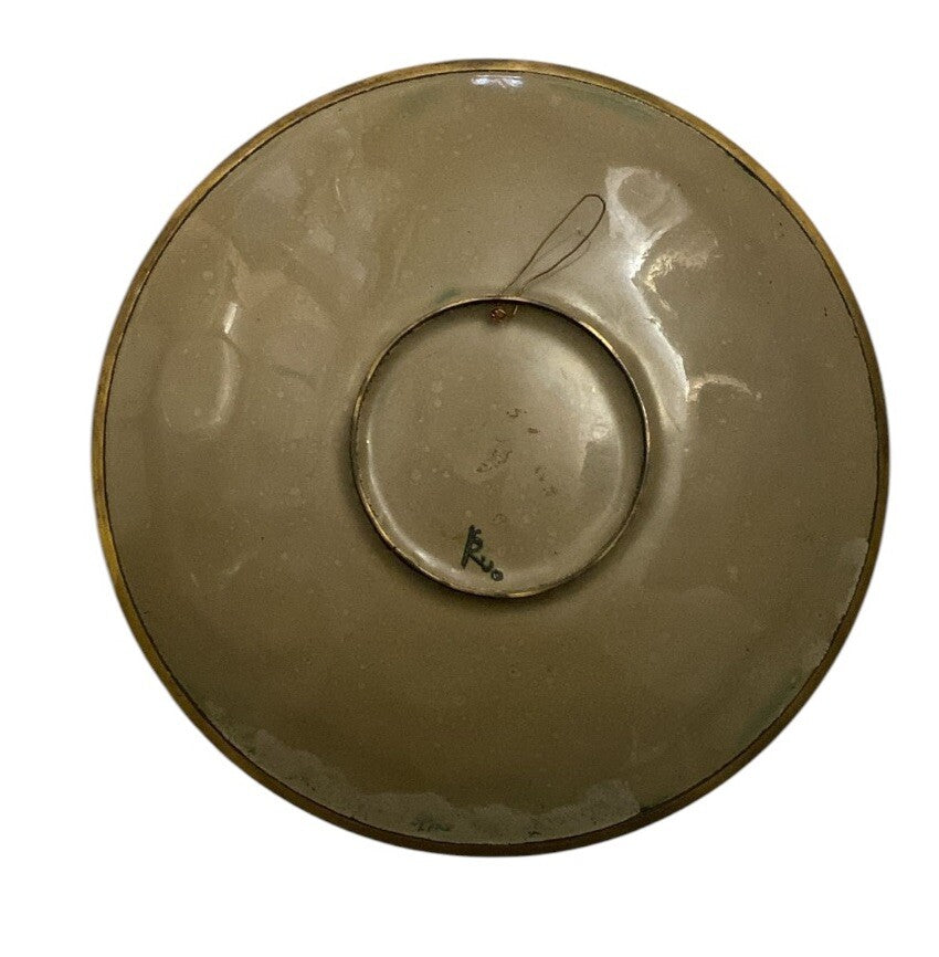 Käthe RUCKENBROD (signiert) Teller Emaille 50er MID CENTURY Mattemaille