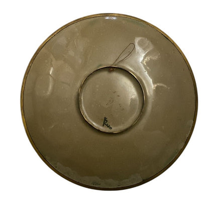 Käthe RUCKENBROD (signiert) Teller Emaille 50er MID CENTURY Mattemaille