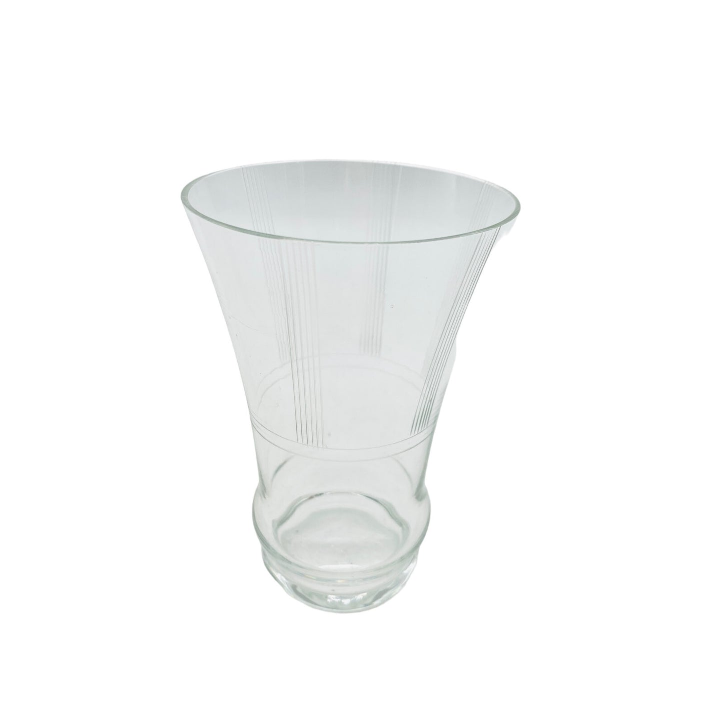 Wasserglas 10,2 cm beschliffen Rauten Schliff 50er 60er Glas (Einzelglas)
