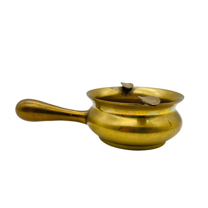 Messing Ascher MID CENTURY Vintage 60er 70er D 9 cm L 15,5 cm Aschenbecher