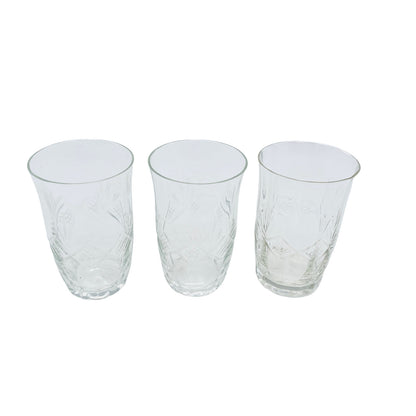 Wassergläser 910,3cm - 3 er Set - beschliffen Schliff Rauten 70er 60er Gläser