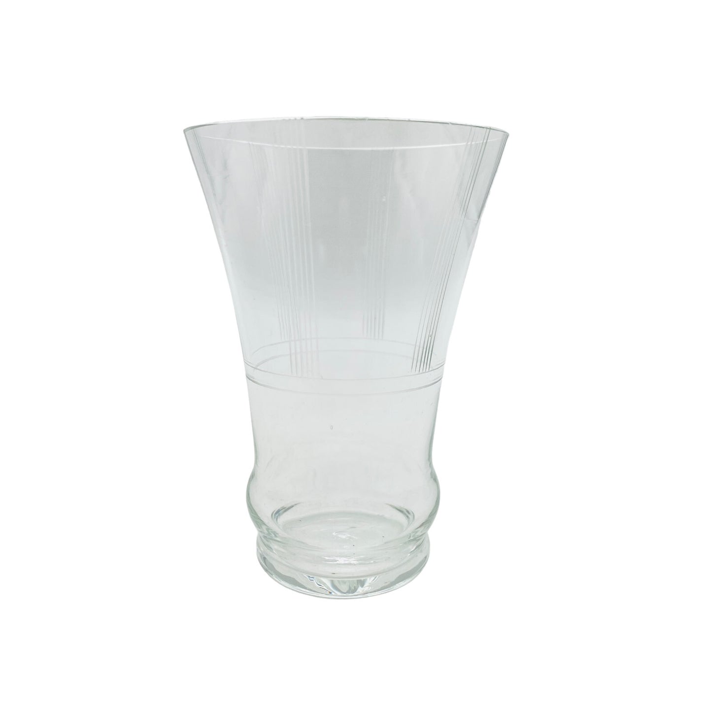 Wasserglas 10,2 cm beschliffen Rauten Schliff 50er 60er Glas (Einzelglas)