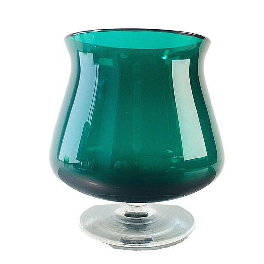 MID CENTURY Cognacglas 9,5  cm 60er 70er grün Glas