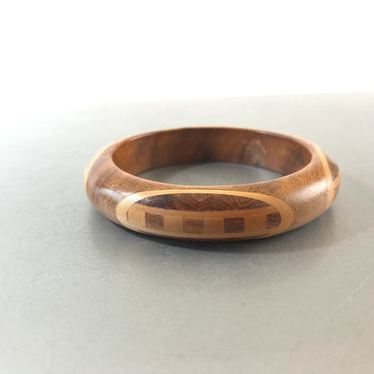 ARMREIF Holz mit innen 6,5 cm Vintage Intarsien Holzring Armring