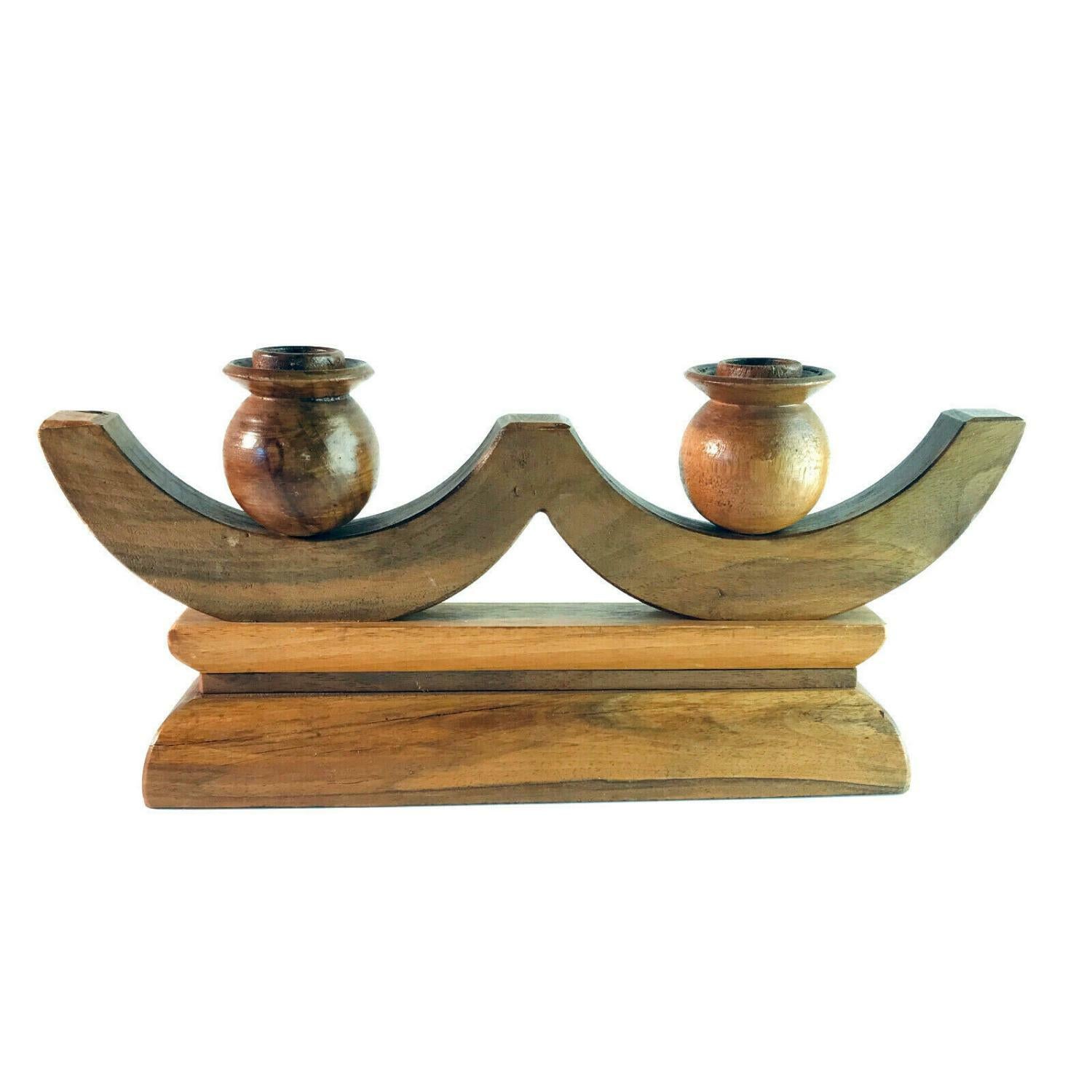 KERZENHALTER Kerzenständer Holz MID CENTURY 50er  B 31 cm